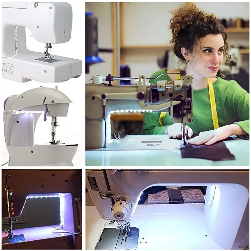 LED Sewing Machine Light Strip – USB Powered with Touch Switch, Waterproof, White Light, 1M/2M/3M Sizes