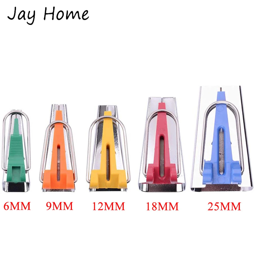 5-Size Bias Tape Maker Set – 6mm, 9mm, 12mm, 18mm, 25mm, for Sewing, Quilting & Patchwork