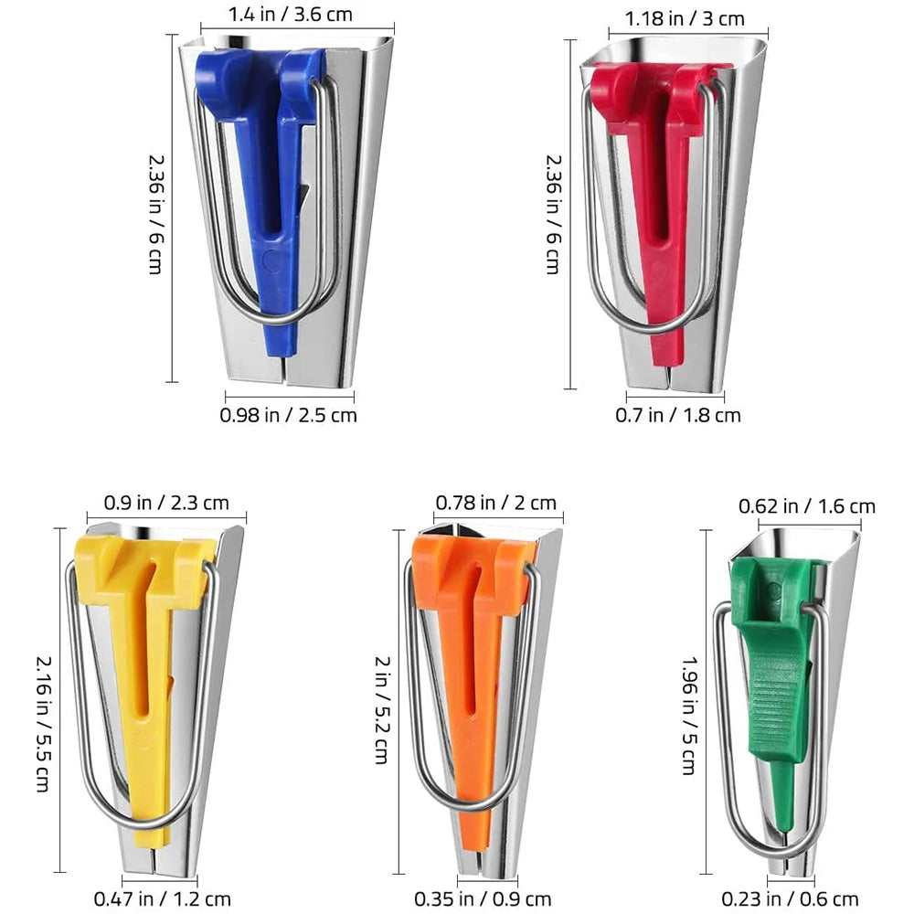 5-Size Bias Tape Maker Set – 6mm, 9mm, 12mm, 18mm, 25mm, for Sewing, Quilting & Patchwork