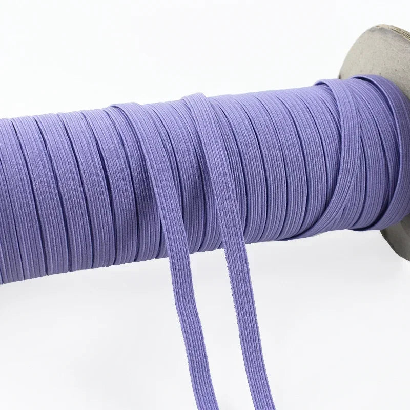 30Meters 6mm Flat Elastic Rope Mask Hairwear Rubber Bands Pants Waistband Oversleeve Cap Shoes Stretch Tape Sewing Accessories