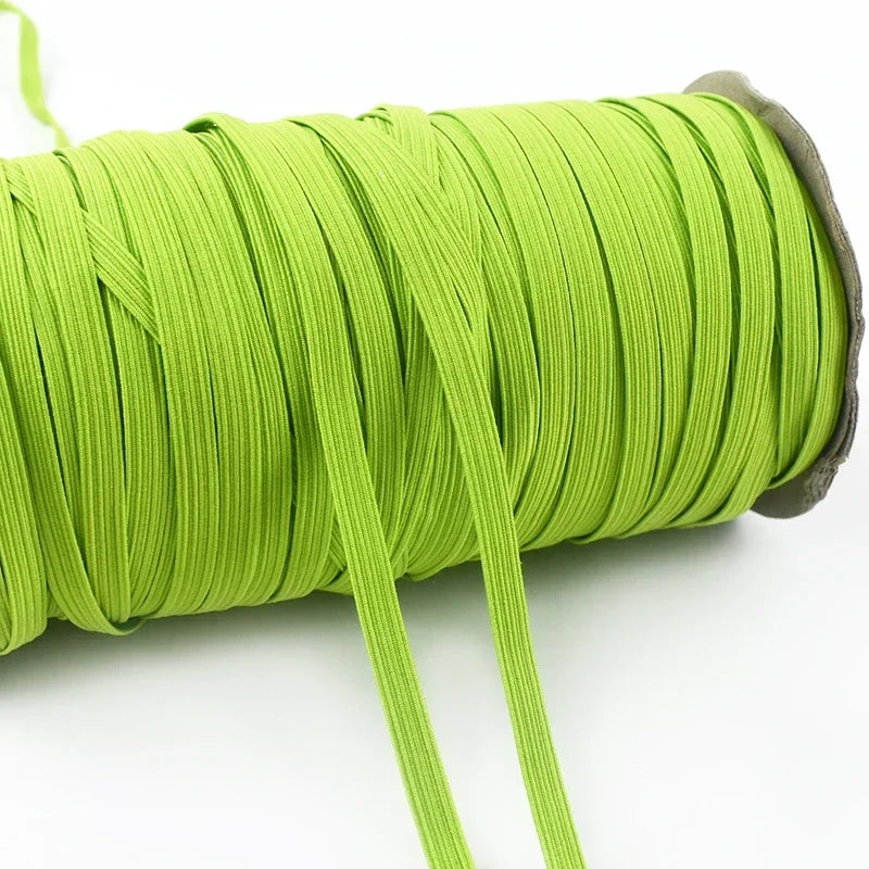 30Meters 6mm Flat Elastic Rope Mask Hairwear Rubber Bands Pants Waistband Oversleeve Cap Shoes Stretch Tape Sewing Accessories