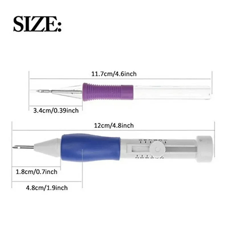 DIY Punch Needle Embroidery Kit, 50 Colors Thread & 9 Blunt Needles - Adjustable Embroidery Pen with Storage Box for Clothes, Yarn & Craft Projects