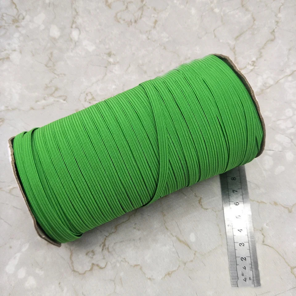 30Meters 6mm Flat Elastic Rope Mask Hairwear Rubber Bands Pants Waistband Oversleeve Cap Shoes Stretch Tape Sewing Accessories