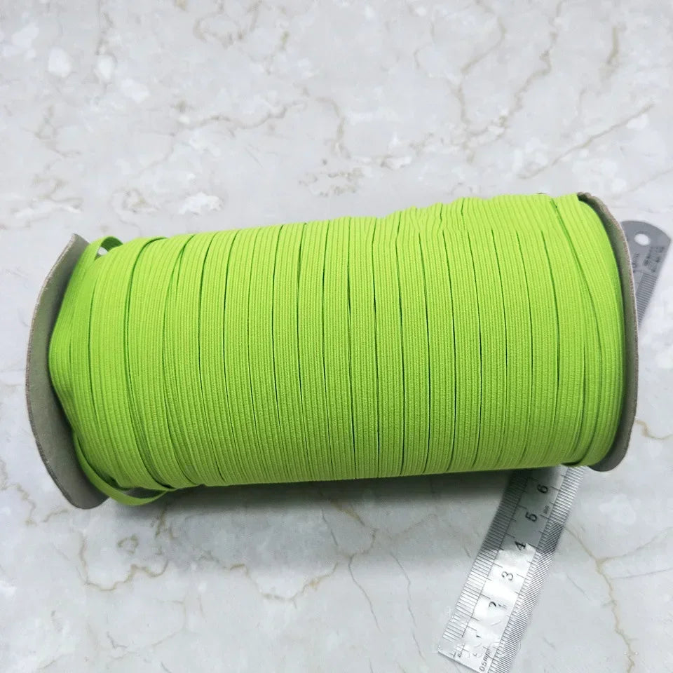 30Meters 6mm Flat Elastic Rope Mask Hairwear Rubber Bands Pants Waistband Oversleeve Cap Shoes Stretch Tape Sewing Accessories