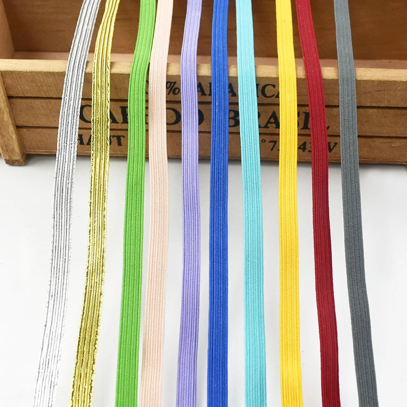 Nude 6mm Flat Elastic Rope, 30 Meters - Stretch Cord for Sewing, Waistbands, Masks, Hair Ties, Shoes & Craft Accessories