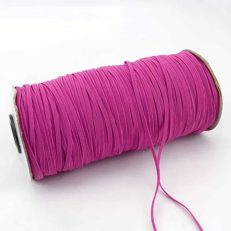 30Meters 6mm Flat Elastic Rope Mask Hairwear Rubber Bands Pants Waistband Oversleeve Cap Shoes Stretch Tape Sewing Accessories