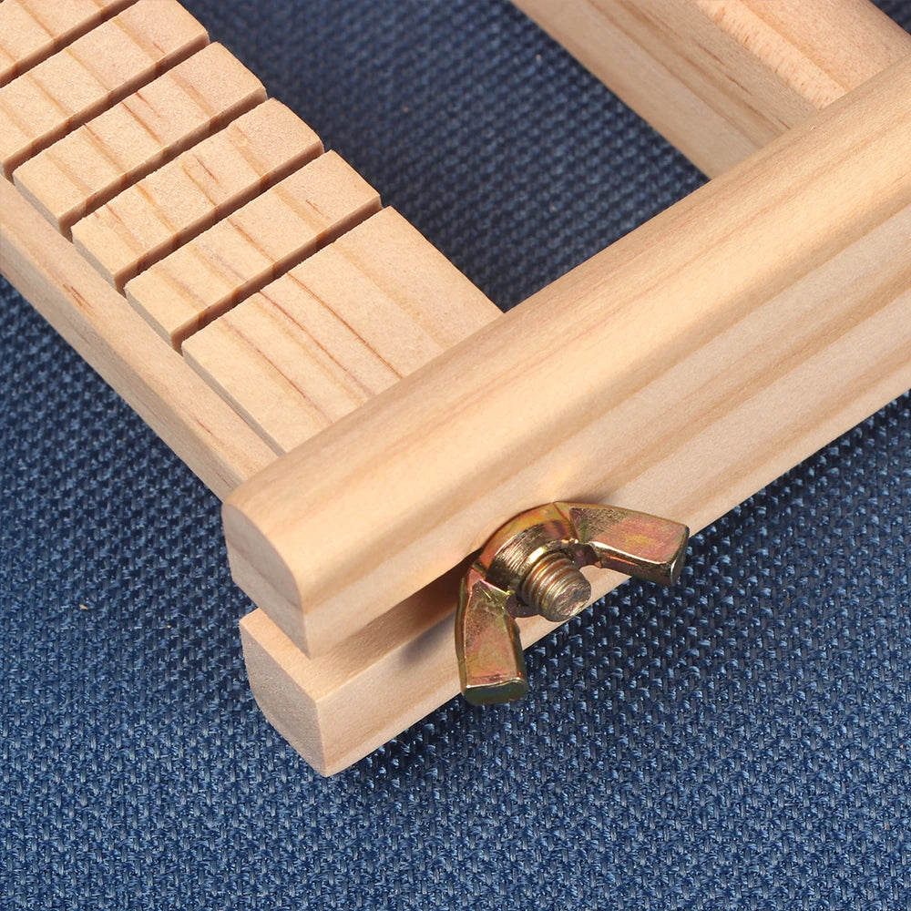 Wooden Weaving Loom, 19.6" x 15.3" - Multi-Craft Warp Frame with Heddle Bar for Tapestry, Weave Board Projects, Kids & Beginners