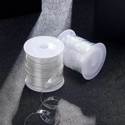 Clear Elastic Strap, 2 Rolls (32.8 Yards Total) - 0.24"/0.31" Width Transparent Elastic Band, High Flexibility Stretch Cord for Sewing, Bra Straps, Waistbands & DIY Crafts