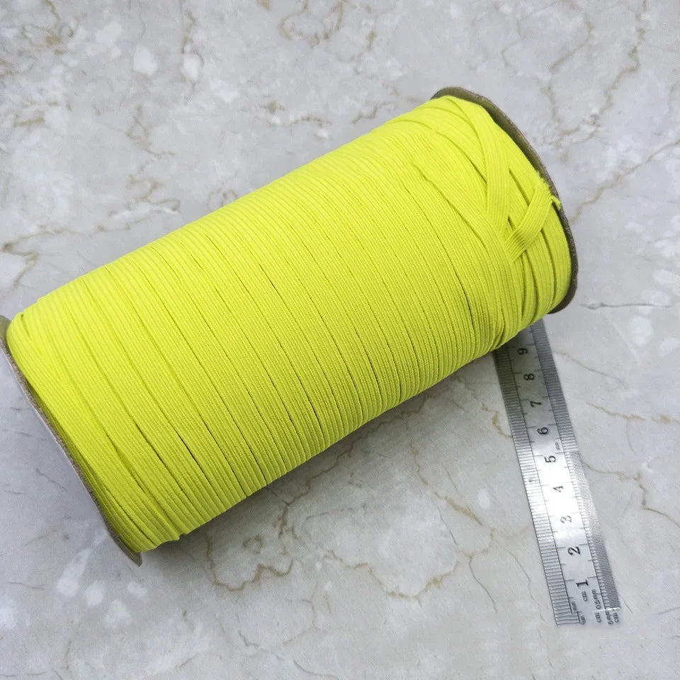 Nude 6mm Flat Elastic Rope, 30 Meters - Stretch Cord for Sewing, Waistbands, Masks, Hair Ties, Shoes & Craft Accessories