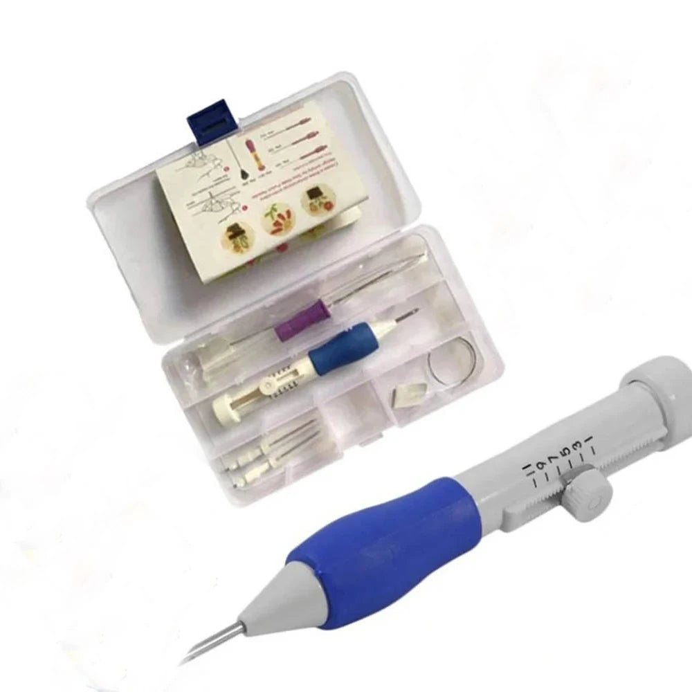 DIY Punch Needle Embroidery Kit, 50 Colors Thread & 9 Blunt Needles - Adjustable Embroidery Pen with Storage Box for Clothes, Yarn & Craft Projects