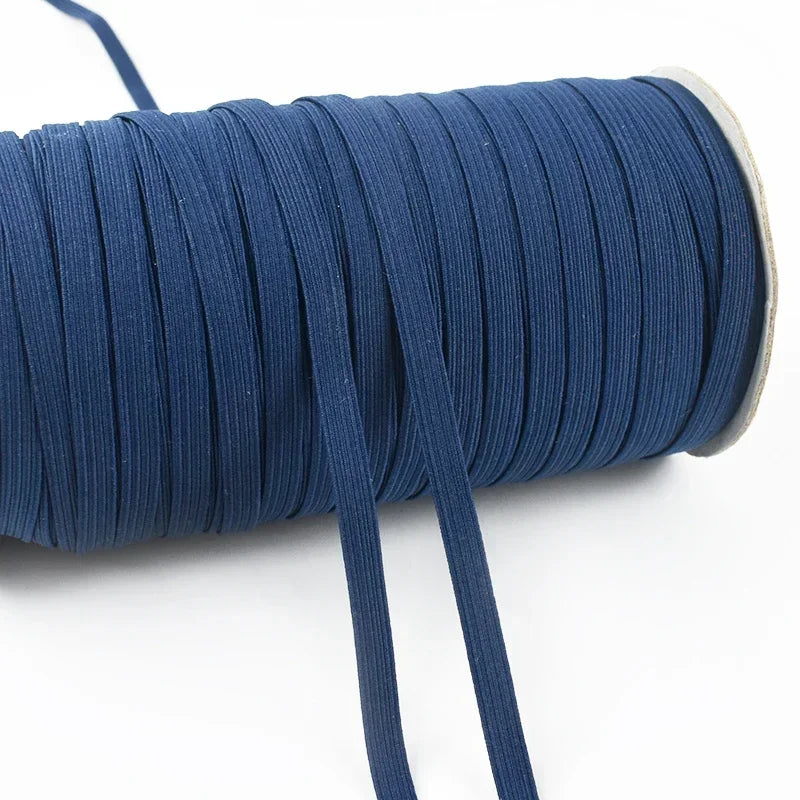 30Meters 6mm Flat Elastic Rope Mask Hairwear Rubber Bands Pants Waistband Oversleeve Cap Shoes Stretch Tape Sewing Accessories