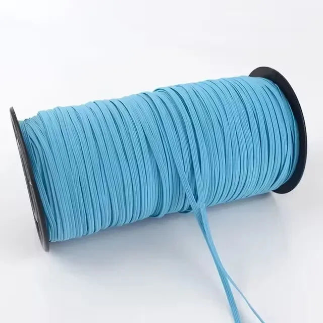 Nude 6mm Flat Elastic Rope, 30 Meters - Stretch Cord for Sewing, Waistbands, Masks, Hair Ties, Shoes & Craft Accessories