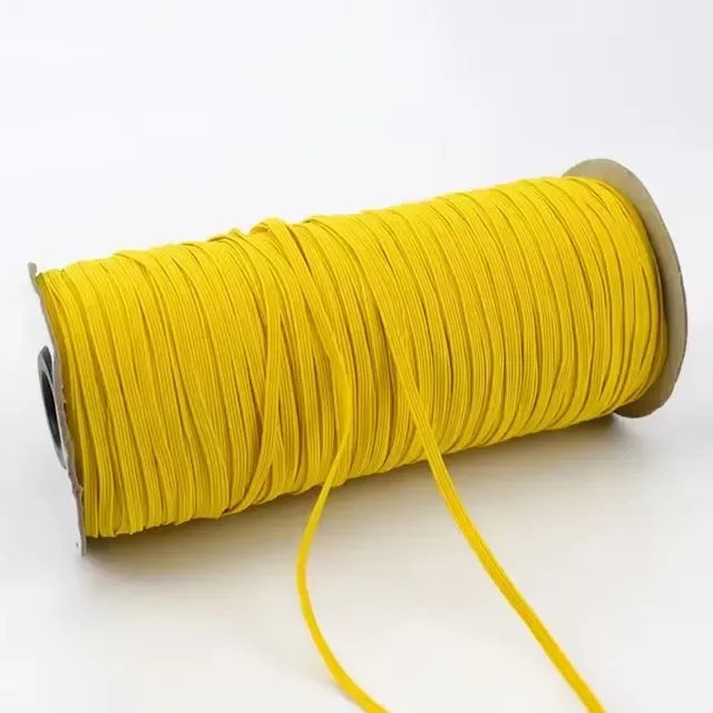 Nude 6mm Flat Elastic Rope, 30 Meters - Stretch Cord for Sewing, Waistbands, Masks, Hair Ties, Shoes & Craft Accessories