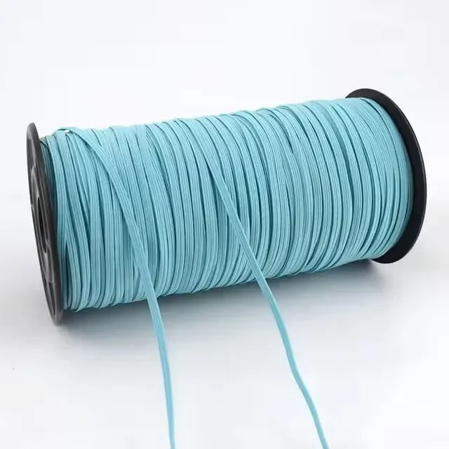 30Meters 6mm Flat Elastic Rope Mask Hairwear Rubber Bands Pants Waistband Oversleeve Cap Shoes Stretch Tape Sewing Accessories