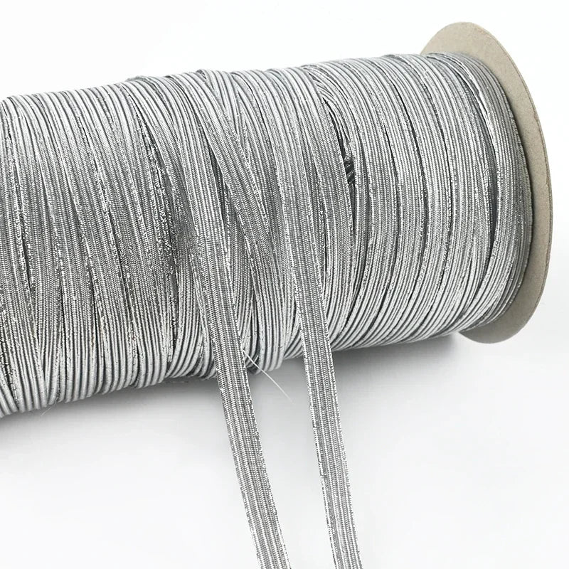 30Meters 6mm Flat Elastic Rope Mask Hairwear Rubber Bands Pants Waistband Oversleeve Cap Shoes Stretch Tape Sewing Accessories