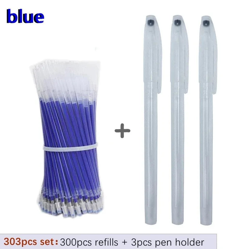 Heat Erasable Fabric Marker Pen Set, 103 Pcs Refills - Temperature Disappearing Ink Pens for Sewing, Quilting, Line Marking & DIY Craft Accessories