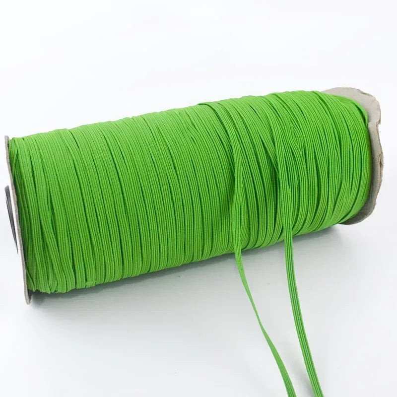 30Meters 6mm Flat Elastic Rope Mask Hairwear Rubber Bands Pants Waistband Oversleeve Cap Shoes Stretch Tape Sewing Accessories