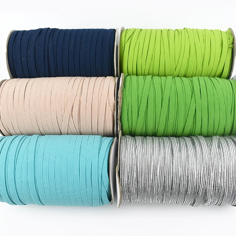 Nude 6mm Flat Elastic Rope, 30 Meters - Stretch Cord for Sewing, Waistbands, Masks, Hair Ties, Shoes & Craft Accessories