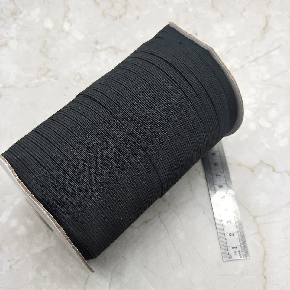 30Meters 6mm Flat Elastic Rope Mask Hairwear Rubber Bands Pants Waistband Oversleeve Cap Shoes Stretch Tape Sewing Accessories