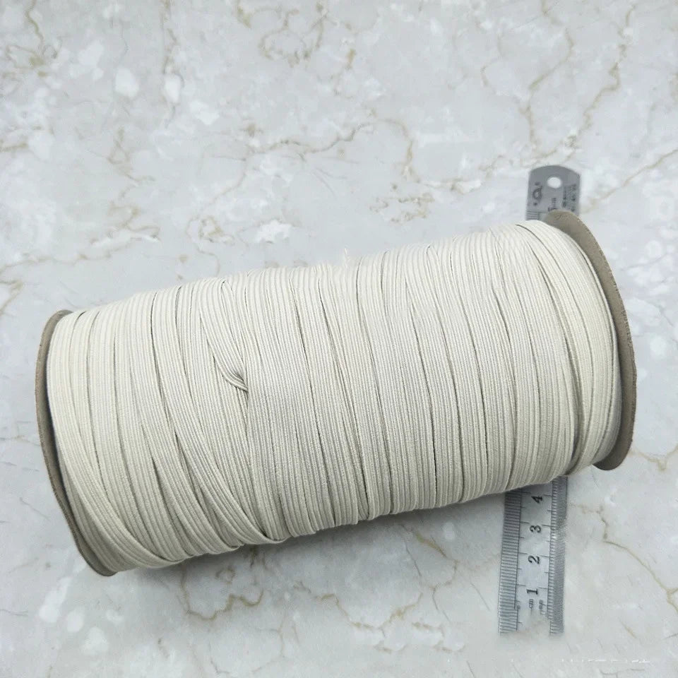 30Meters 6mm Flat Elastic Rope Mask Hairwear Rubber Bands Pants Waistband Oversleeve Cap Shoes Stretch Tape Sewing Accessories