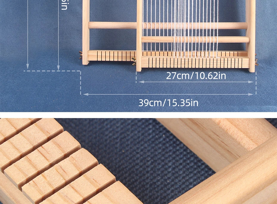 Wooden Weaving Loom, 19.6" x 15.3" - Multi-Craft Warp Frame with Heddle Bar for Tapestry, Weave Board Projects, Kids & Beginners