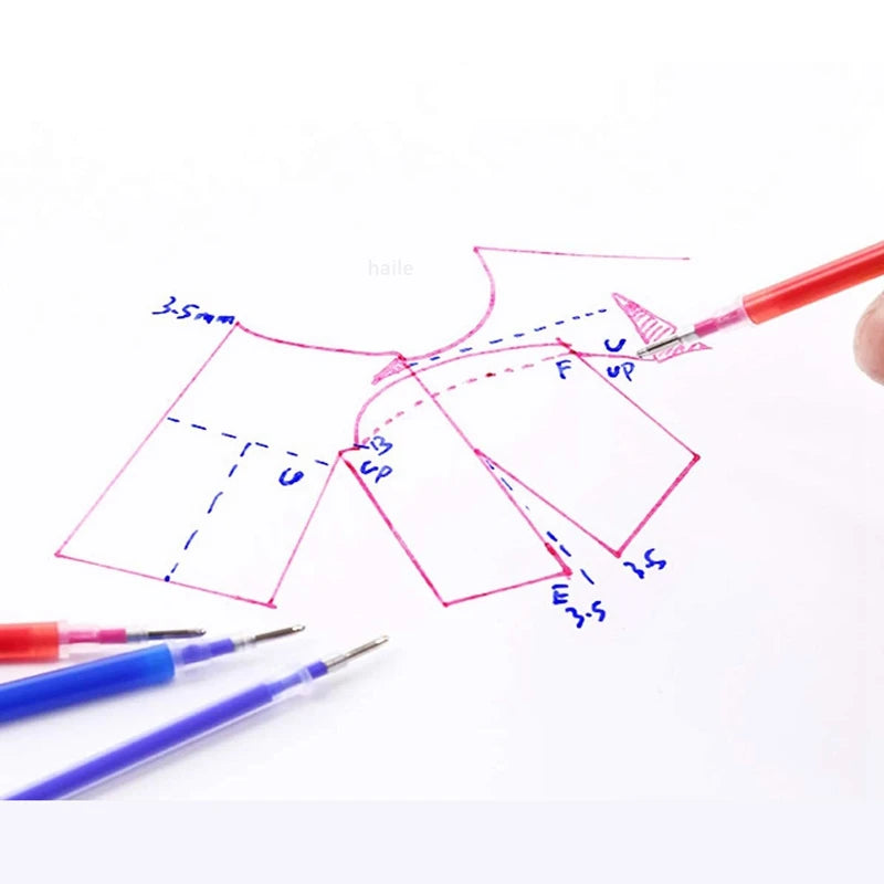 Heat Erasable Fabric Marker Pen Set, 103 Pcs Refills - Temperature Disappearing Ink Pens for Sewing, Quilting, Line Marking & DIY Craft Accessories
