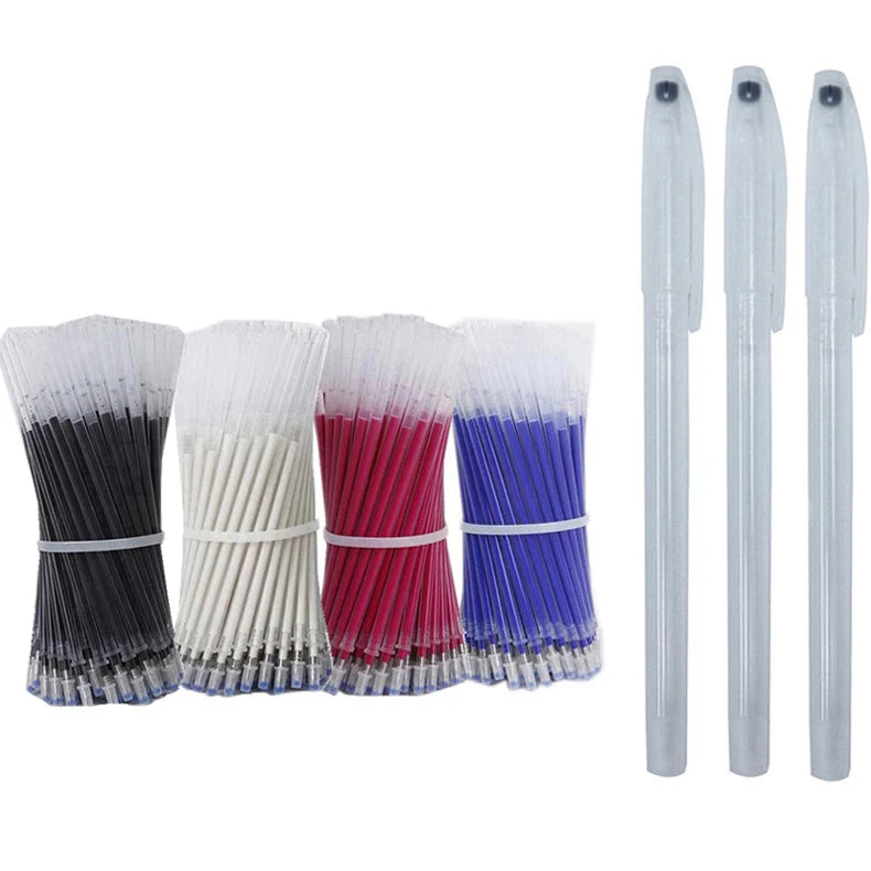 Heat Erasable Fabric Marker Pen Set, 103 Pcs Refills - Temperature Disappearing Ink Pens for Sewing, Quilting, Line Marking & DIY Craft Accessories