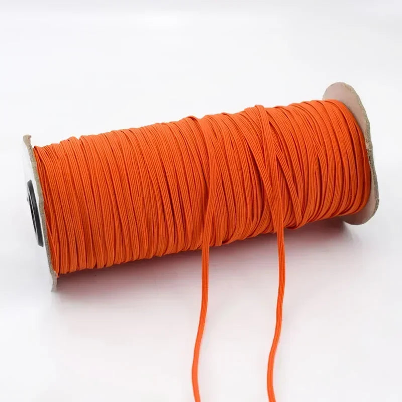 30Meters 6mm Flat Elastic Rope Mask Hairwear Rubber Bands Pants Waistband Oversleeve Cap Shoes Stretch Tape Sewing Accessories