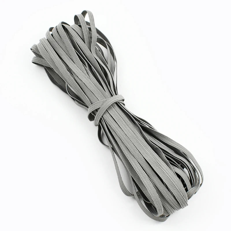30Meters 6mm Flat Elastic Rope Mask Hairwear Rubber Bands Pants Waistband Oversleeve Cap Shoes Stretch Tape Sewing Accessories