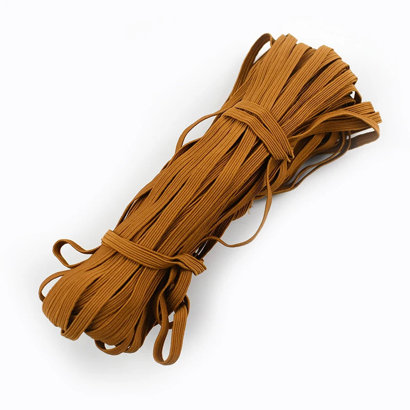 30Meters 6mm Flat Elastic Rope Mask Hairwear Rubber Bands Pants Waistband Oversleeve Cap Shoes Stretch Tape Sewing Accessories