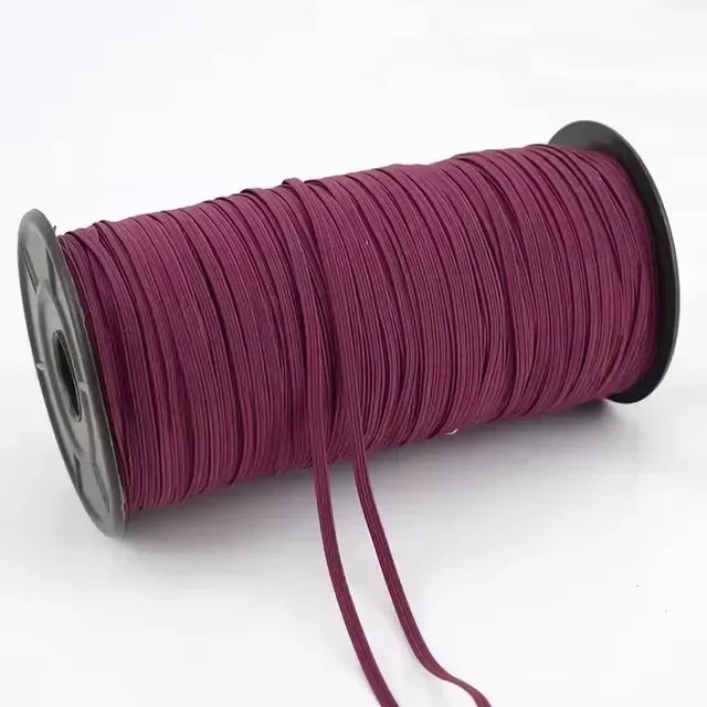 30Meters 6mm Flat Elastic Rope Mask Hairwear Rubber Bands Pants Waistband Oversleeve Cap Shoes Stretch Tape Sewing Accessories