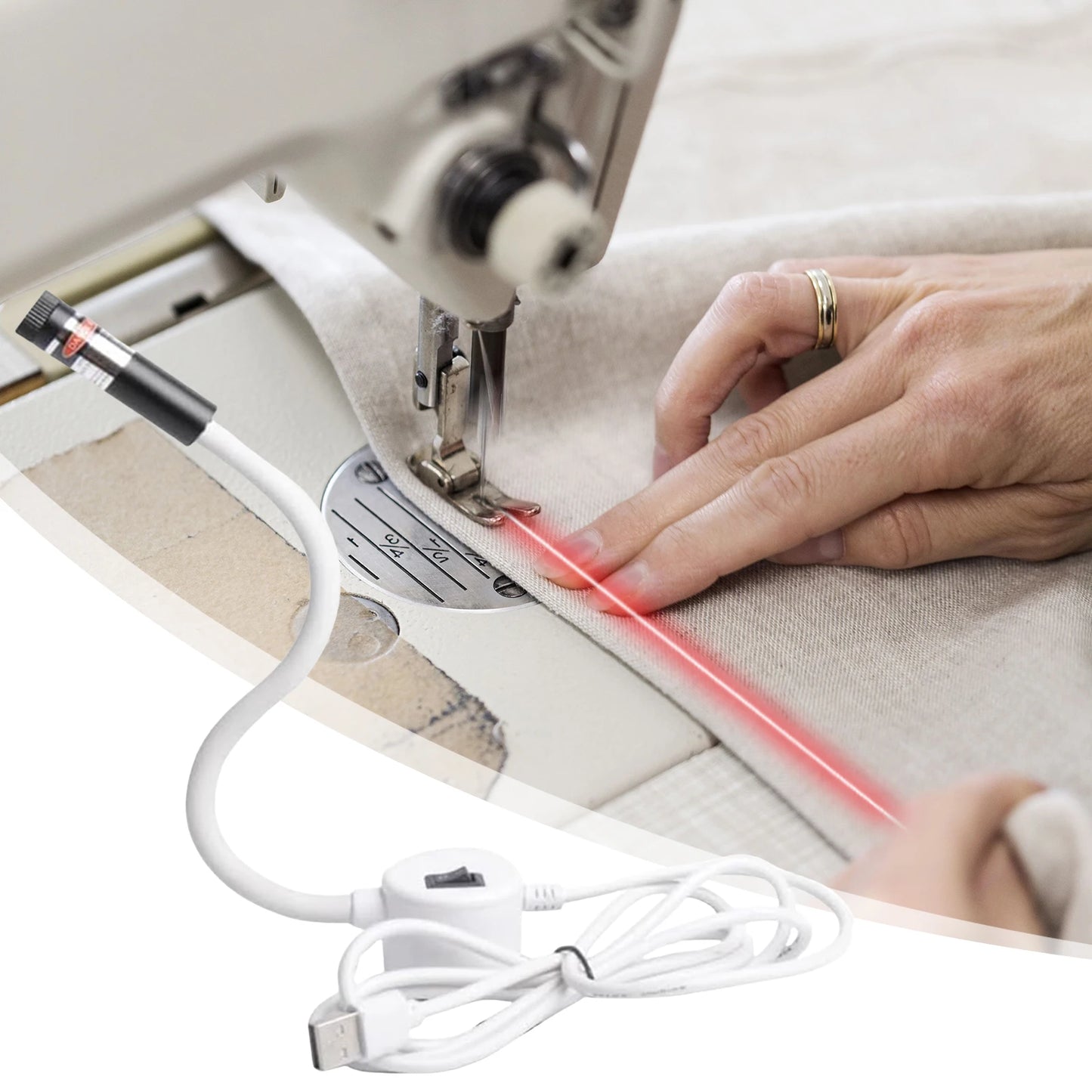 Magnetic Sewing Laser Guide with Crosshair Light – for Straight Stitching & Machine Quilting (3 in-One)