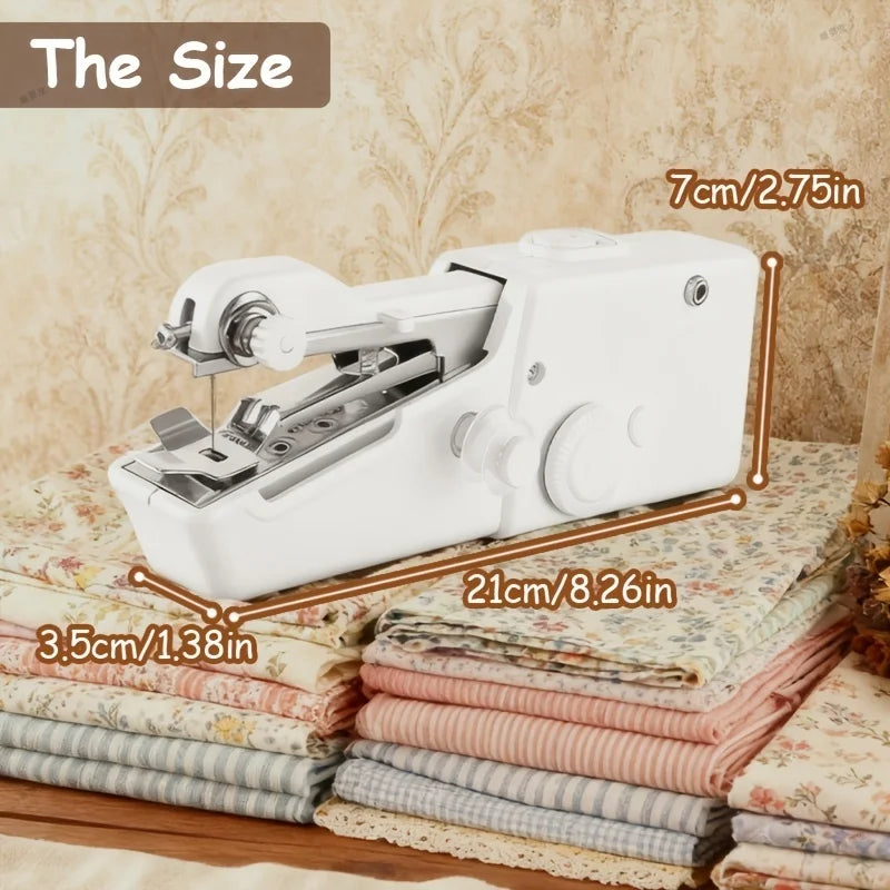 Portable Handheld Sewing Kit – Battery-Powered Fast Sewing for Fabric & Clothes, Includes Needle, Threader, Spools & Samples