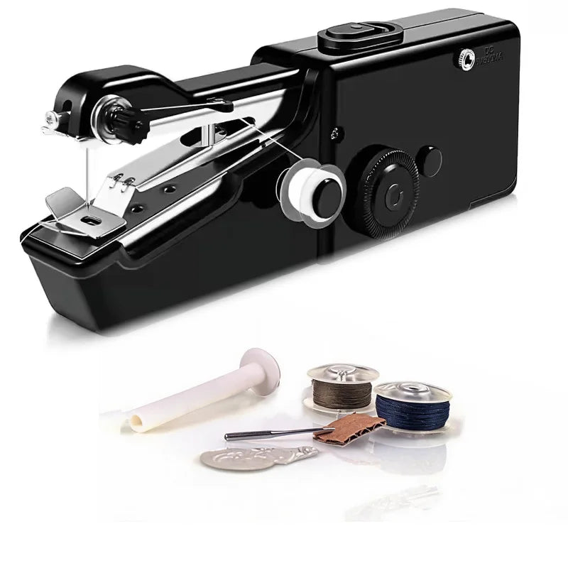 Portable Handheld Sewing Kit – Battery-Powered Fast Sewing for Fabric & Clothes, Includes Needle, Threader, Spools & Samples